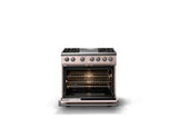 36"W. Dual Fuel Range (Burner: 4g, Finish: Blush, Trim: Polished Chrome, Fuel: Natural Gas)