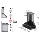ZLINE 30 in. Wooden Wall Mount Range Hood in Antigua and Walnut - Includes Remote Motor