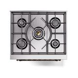 ILVE UN30NMPBUB Nostalgie II Noblesse 30 inch Dual Fuel Range (Natural Gas, Triple Glass Door, Burgundy, Burnished)