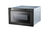 24" Built-In Microwave Drawer - Black Glass & Black Stainless
