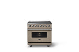 36"W. Induction Range (Finish: Nantucket, Trim: Polished Chrome)