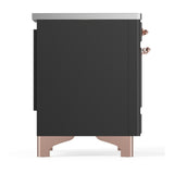 ILVE UMDIB40NR3MGP Majestic III 40 inch Induction Range with 6 Elements, 3.82 cu. ft. Total Oven Capacity (Triple Glass Door, Graphite Matte, Copper)