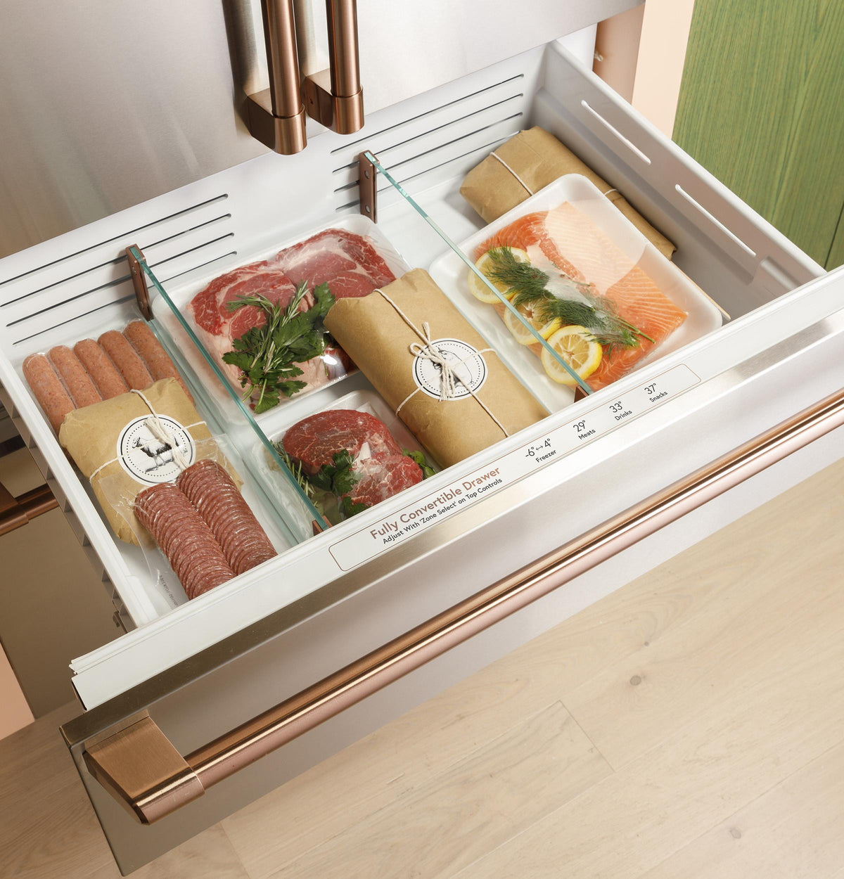 CAFE™ 36" Panel-Ready Integrated Bottom-Freezer Refrigerator - Left Swing