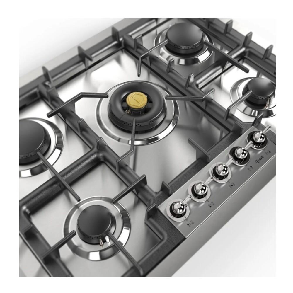 ILVE UHCPT75NSSCLP Nostalgie II 30 inch Built-In Gas Cooktop with 5 Burners, in Stainless Steel (Liquid Propane, Chrome)