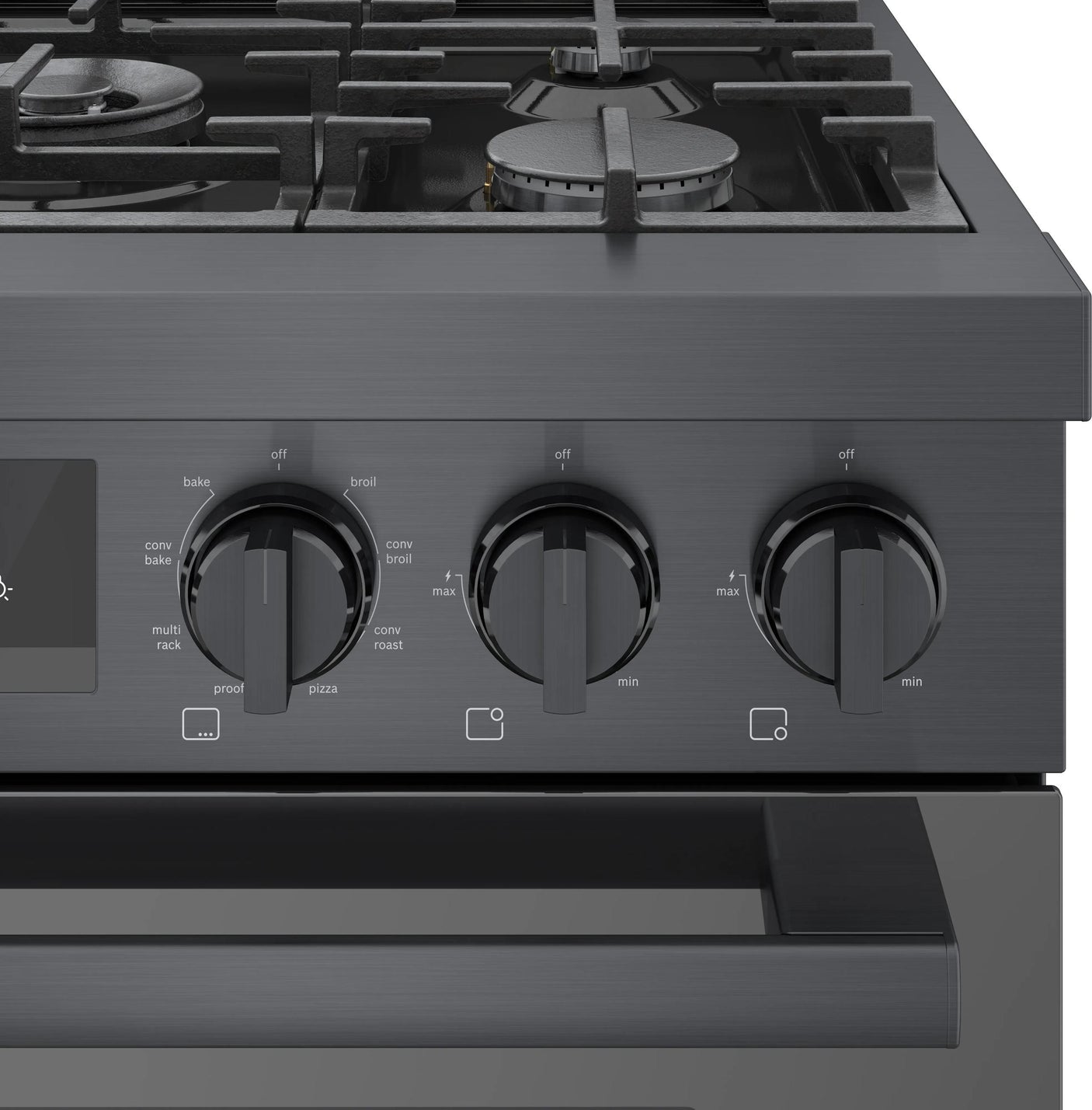 800 Series Dual Fuel Freestanding Range 30" Black Stainless Steel