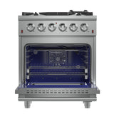 Forno Massimo 30-Inch Freestanding Gas Range, 4 Burners, True Convection Oven