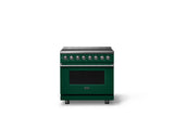 36"W. Induction Range (Finish: Ivy, Trim: Polished Chrome)