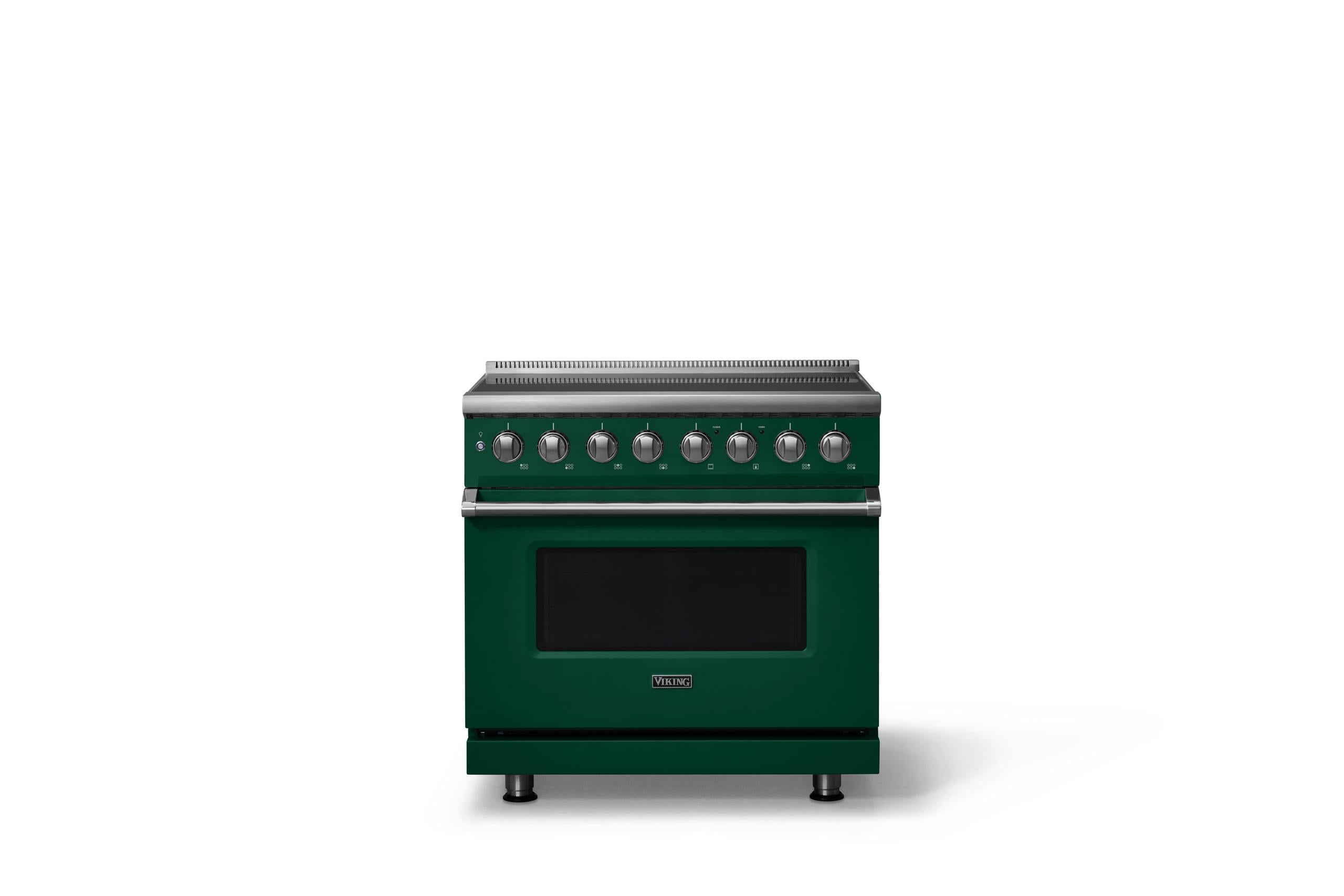 36"W. Induction Range (Finish: Ivy, Trim: Polished Chrome)