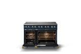 48"W. Induction Range (Finish: Slate Blue, Trim: Brushed Brass)