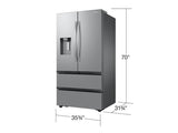 25 cu. ft. Mega Capacity Counter Depth 4-Door French Door Refrigerator with Four Types of Ice in Stainless Steel