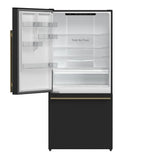Forno Milano 2-Piece 62-Inch Freestanding Dual Bottom Freezer Refrigerator in Black - 34.4 cu.ft, Touch Control, Ice Maker
