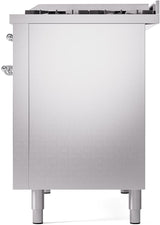 Nostalgie II 48 Inch Dual Fuel Natural Gas Freestanding Range in Stainless Steel with Chrome Trim