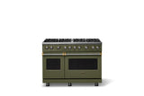 48"W. Sealed Burner Gas Range (Burner: 8b, Finish: Martini, Trim: Brushed Brass, Fuel: Natural Gas)