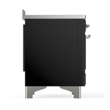 ILVE UMIB48QNR3BKC Majestic III 48 inch Induction Range with 6 Elements, 5.02 cu. ft. Total Oven Capacity (Solid Door, Glossy Black, Chrome)