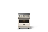 30"W. Induction Range (Finish: Pure White, Trim: Polished Chrome)