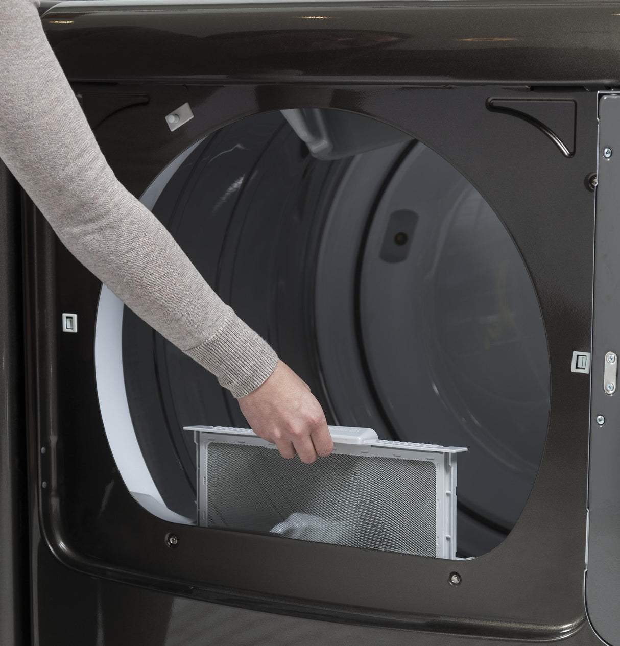 GE® 7.8 cu. ft. capacity gas dryer with stainless steel drum and steam