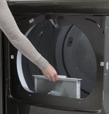 GE® 7.8 cu. ft. capacity gas dryer with stainless steel drum and steam