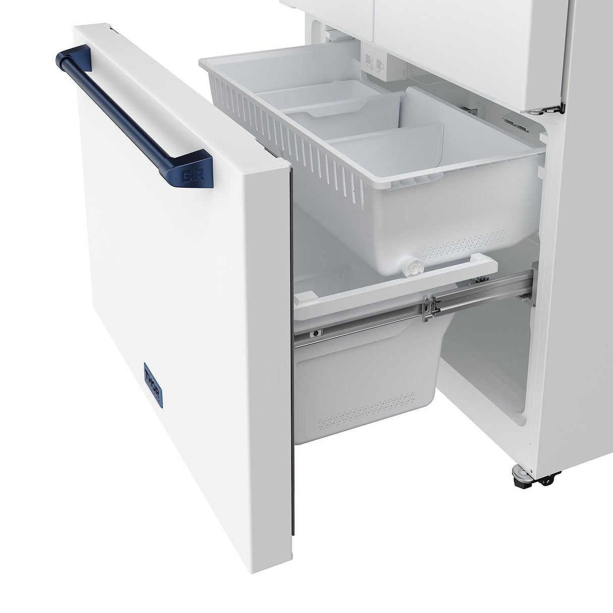 36 Inch French Door Counter Depth Refrigerator With Ice Maker - White/blue  Gordon Ramsay Series