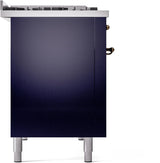 Nostalgie II 48 Inch Dual Fuel Liquid Propane Freestanding Range in Blue with Bronze Trim