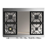 ILVE UMD40FQNR3EGC Majestic III 40 inch Dual Fuel Range with 6 Burners and Griddle, Dual Function Burner up to 25,000 BTU (Natural Gas, Solid Door, Emerald Green, Chrome)