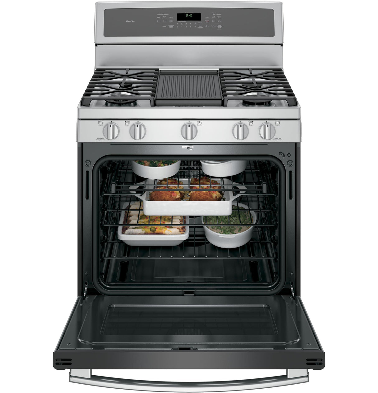 GE Profile™ Series 30" Free-Standing Gas Convection Range with Warming Drawer