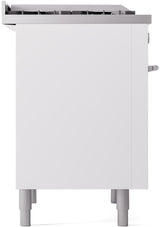 Professional Plus II 36 Inch Dual Fuel Natural Gas Freestanding Range in White with Trim