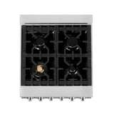 ZLINE 24 in. 2.8 cu. ft. Electric Oven and Gas Cooktop Dual Fuel Range with Griddle and Brass Burners in Fingerprint Resistant Stainless (RAS-SN-BR-GR-24)