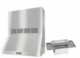 DAR 1230 Set 4 Wall-Mounted Range Hood With Circulation Mode with integrated XL motor including 18" chimney cover