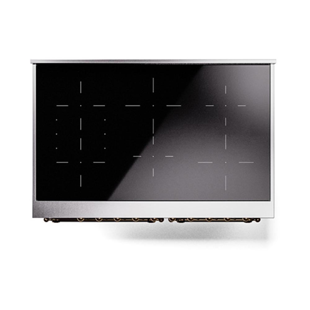 ILVE UNDI406QNMPEGB Nostalgie II Noblesse 40 inch Induction Range (Solid Door, Emerald Green, Burnished)