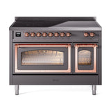 ILVE UNI486NMPMGP Nostalgie II Noblesse 48 inch Induction Range (Triple Glass Door, Graphite Matte, Copper)