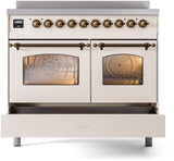 Nostalgie II 40 Inch Electric Freestanding Range in Antique White with Bronze Trim