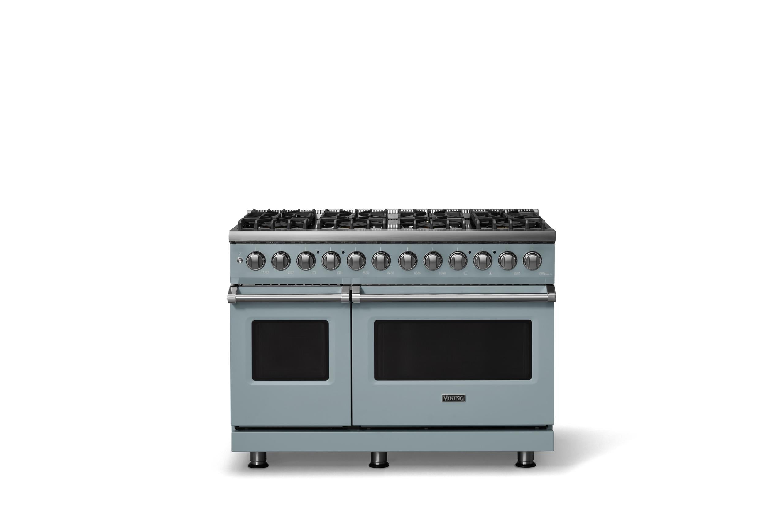 48"W. Dual Fuel Range (Burner: 8b, Finish: November Sky, Trim: Polished Chrome, Fuel: Propane)