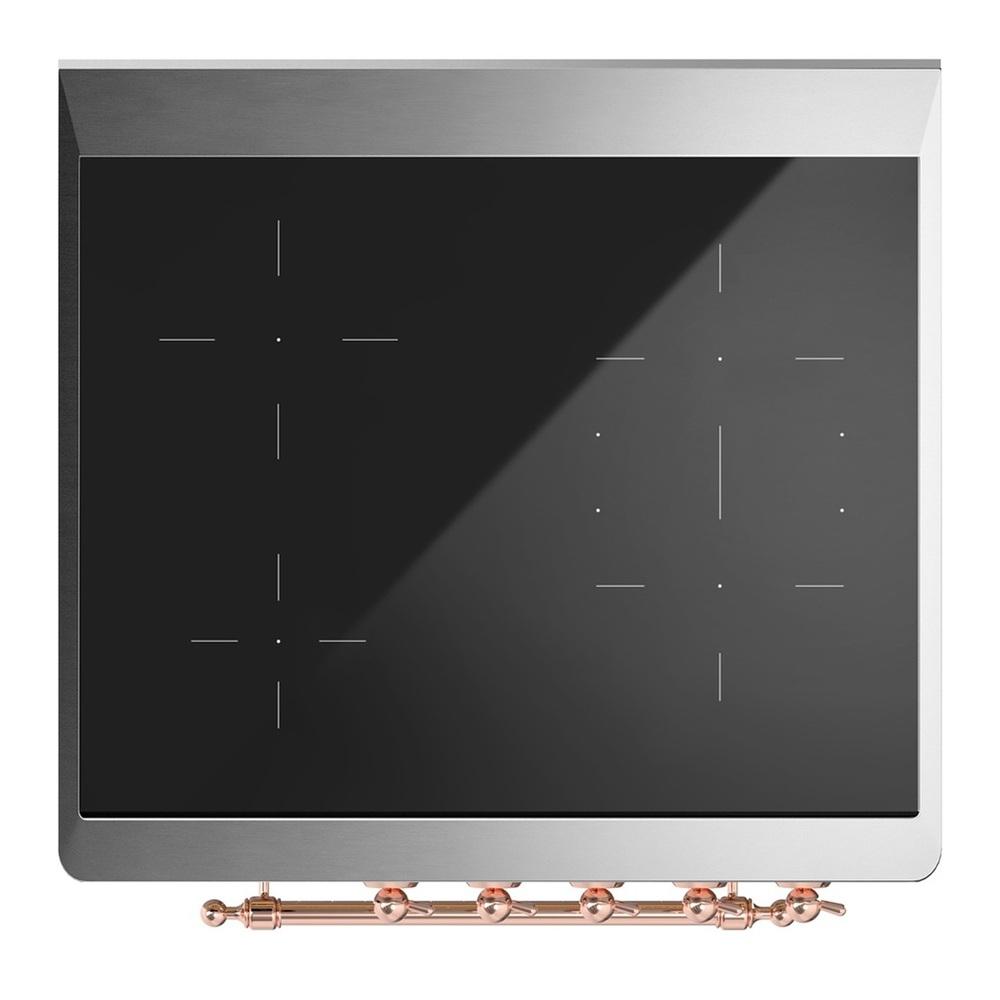 ILVE UMIB30QNR3BGP Majestic III 30 inch Induction Range with 4 Elements, 4 cu. ft. Oven Capacity (Solid Door, Blue Grey, Copper)