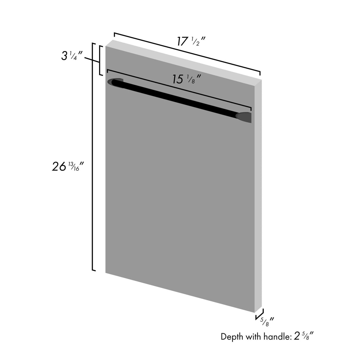 ZLINE 18 in. Dishwasher Panel with Traditional Handle (DP-18) [Color: Stainless Steel]