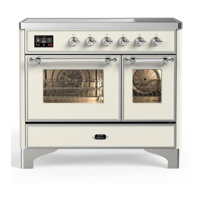 ILVE UMDIB40NR3AWC Majestic III 40 inch Induction Range with 6 Elements, 3.82 cu. ft. Total Oven Capacity (Triple Glass Door, Antique White, Chrome)