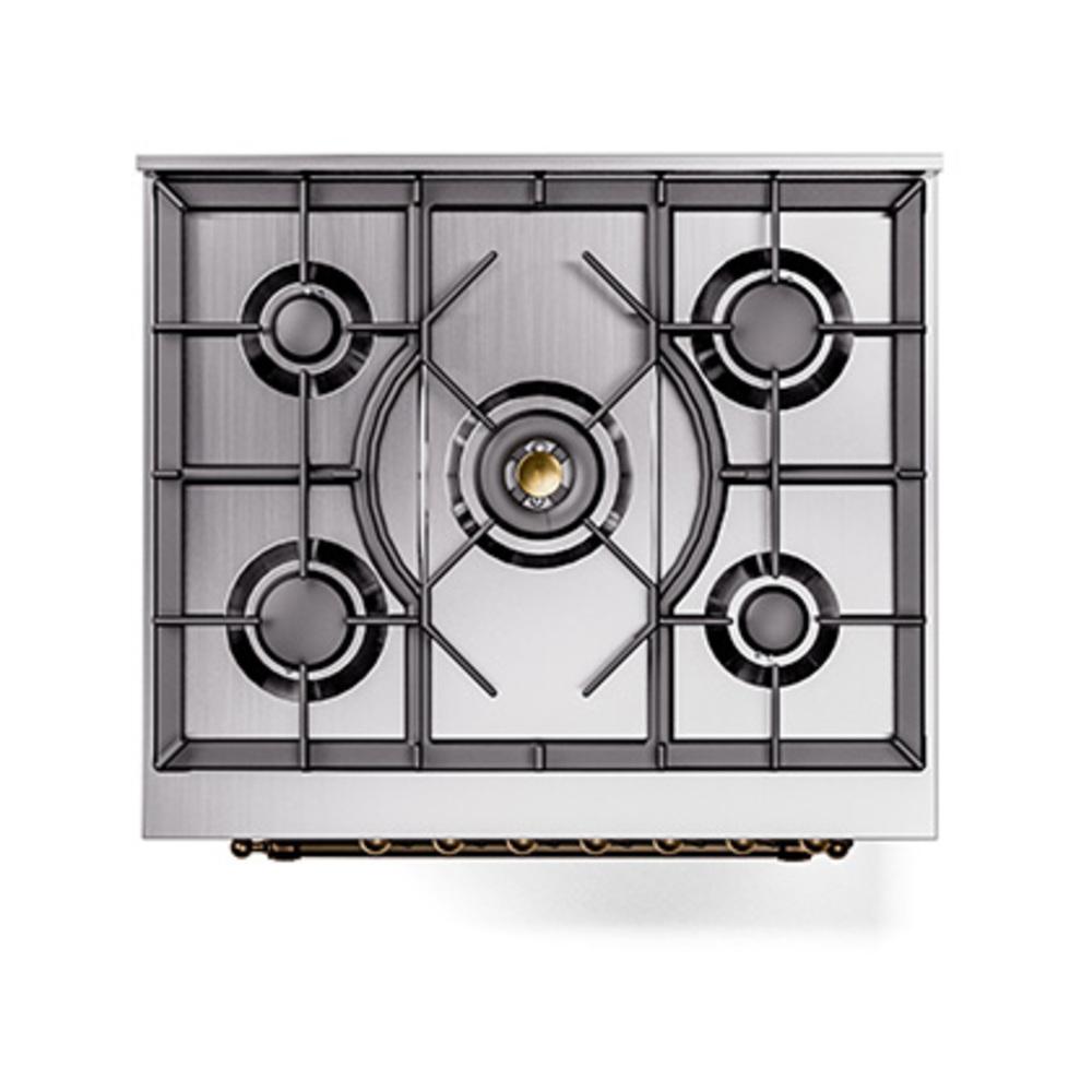 ILVE UN30NMPRABLP Nostalgie II Noblesse 30 inch Dual Fuel Range (Liquid Propane, Triple Glass Door, RAL, Burnished)