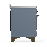 ILVE UMIB48QNR3BGB Majestic III 48 inch Induction Range with 6 Elements, 5.02 cu. ft. Total Oven Capacity (Solid Door, Blue Grey, Burnished)