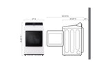 7.3 cu.ft. Ultra Large High Efficiency Electric TurboSteam™ LG EasyLoad™ Door, Wi-Fi Connectivity, White