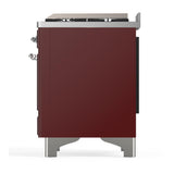ILVE UMD40FQNR3BUCLP Majestic III 40 inch Dual Fuel Range with 6 Burners and Griddle, Dual Function Burner up to 25,000 BTU (Liquid Propane, Solid Door, Burgundy, Chrome)