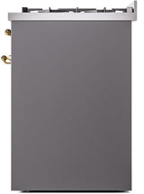 Nostalgie II 30 Inch Dual Fuel Liquid Propane Freestanding Range in Matte Graphite with Brass Trim
