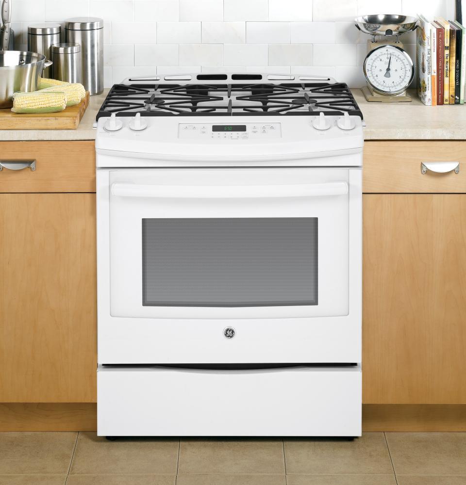 GE® 30" Slide-In Front Control Gas Range