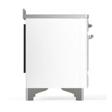 ILVE UMIB48NR3WHC Majestic III 48 inch Induction Range with 6 Elements, 5.02 cu. ft. Total Oven Capacity (Triple Glass Door, White, Chrome)