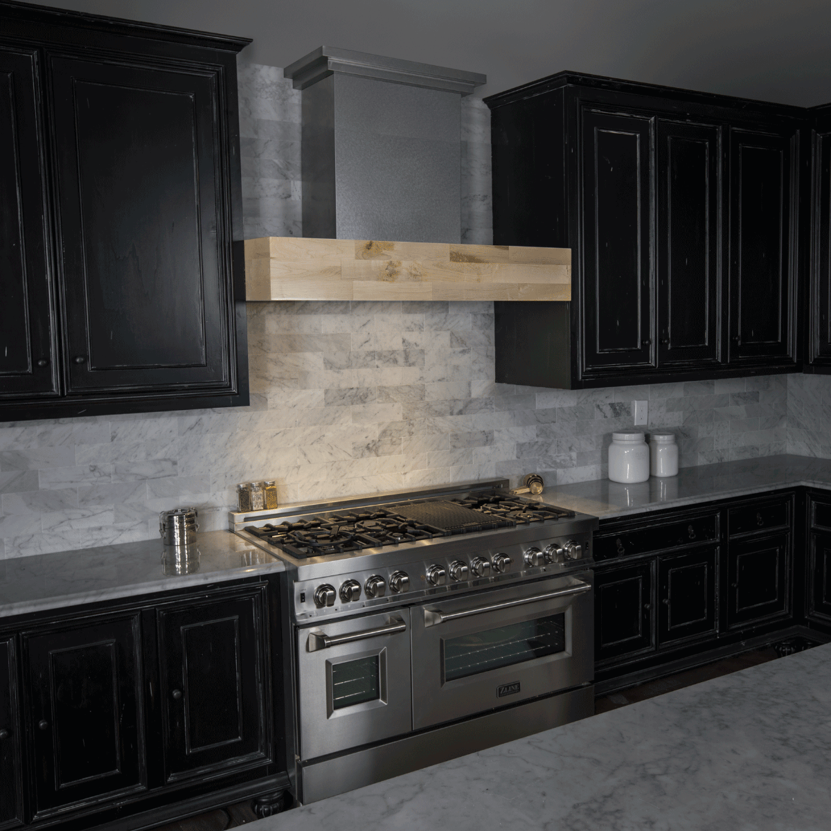ZLINE 48 in. 1200 CFM Designer Series Wooden Wall Mount Range Hood in Butcher Block (681M-48)