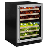 24-In Built-In High Efficiency Dual Zone Wine Refrigerator with Door Style - Stainless Steel Frame Glass, Door Swing - Right