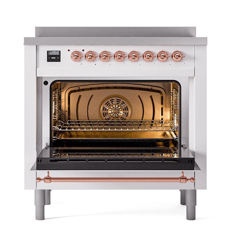 ILVE UNI366QNMPRAP Nostalgie II Noblesse 36 inch Induction Range (Solid Door, RAL, Copper)