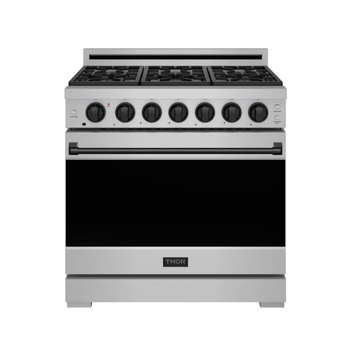 36 Inch Professional Liquid Propane Range With Precision Knob In Stainless Steel and Black  Gordon Ramsay Series