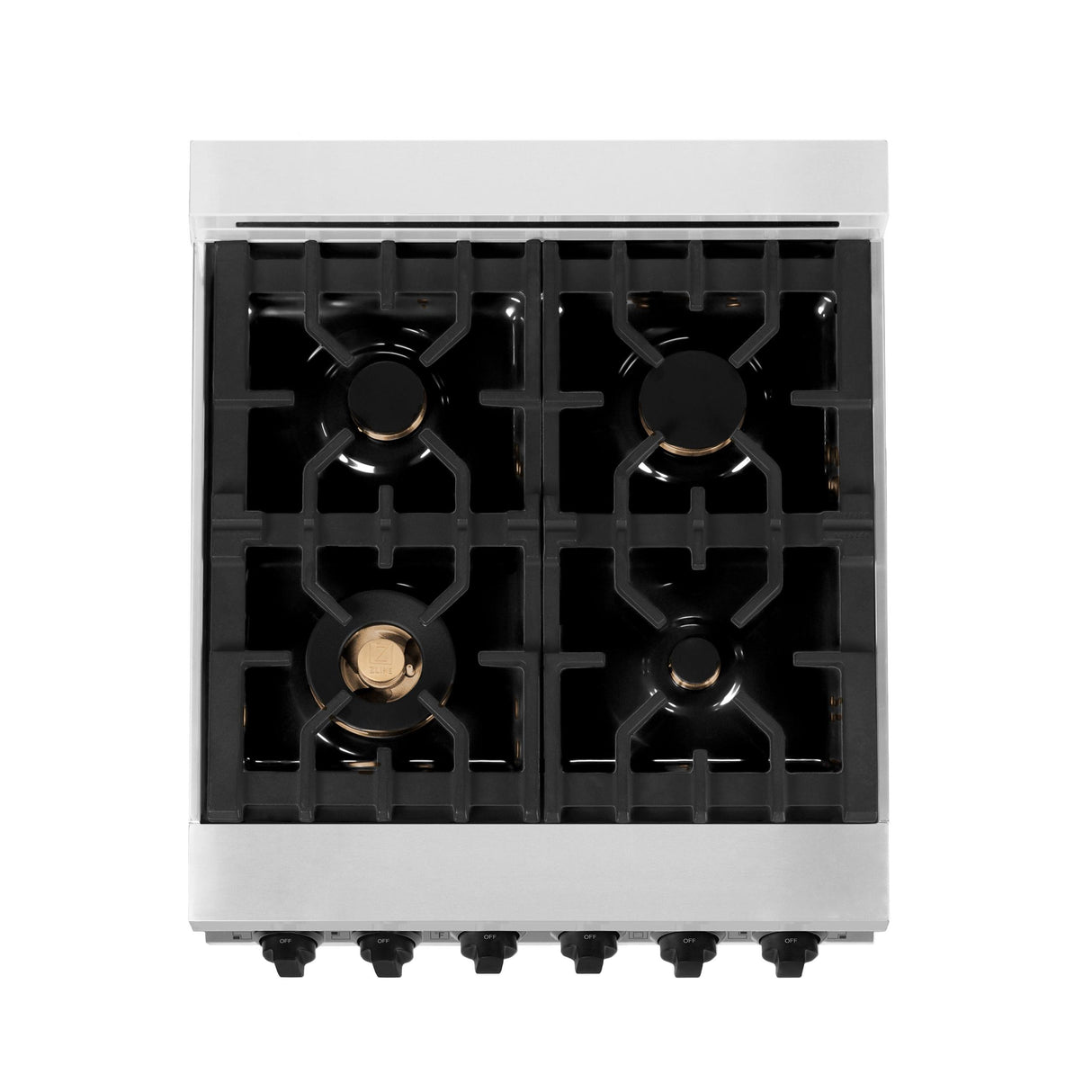 ZLINE Autograph Edition 24" 2.8 cu. ft. Range with Gas Stove and Gas Oven in DuraSnow Stainless Steel with White Matte Door and Accents (RGSZ-WM-24) [Color: Champagne Bronze]