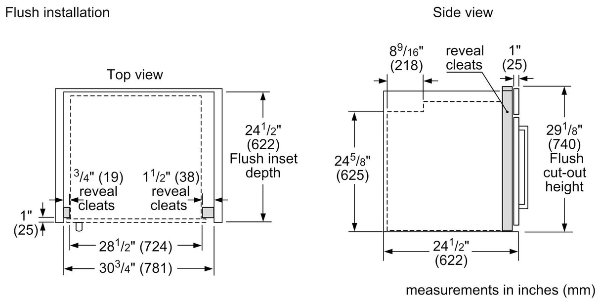 Benchmark™ Single Wall Oven 30'' Door hinge: Right, Stainless Steel