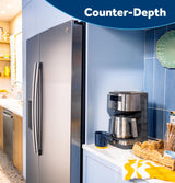GE® 23.6 Cu. Ft. Counter-Depth Side-By-Side Refrigerator with Extra Tall Dispenser and In-Door Icemaker