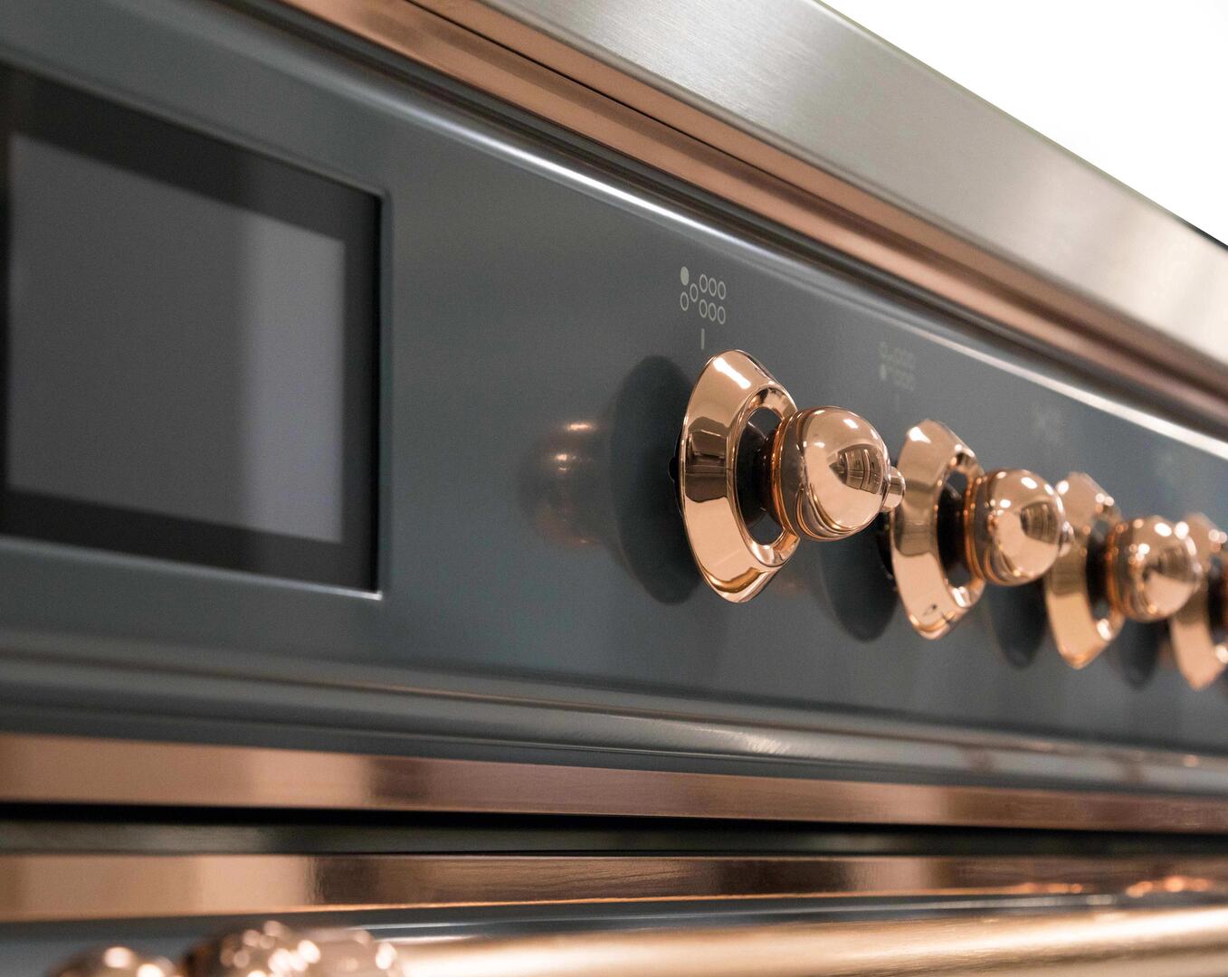 Majestic II 30 Inch Dual Fuel Liquid Propane Freestanding Range in Blue Grey with Copper Trim